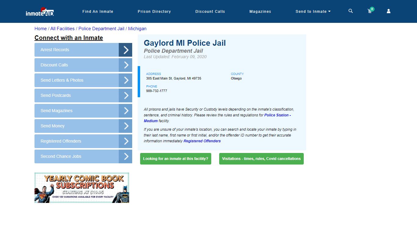 Gaylord MI Police Jail & Inmate Search - Gaylord, MI
